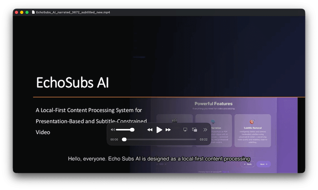 Narrated Video Preview